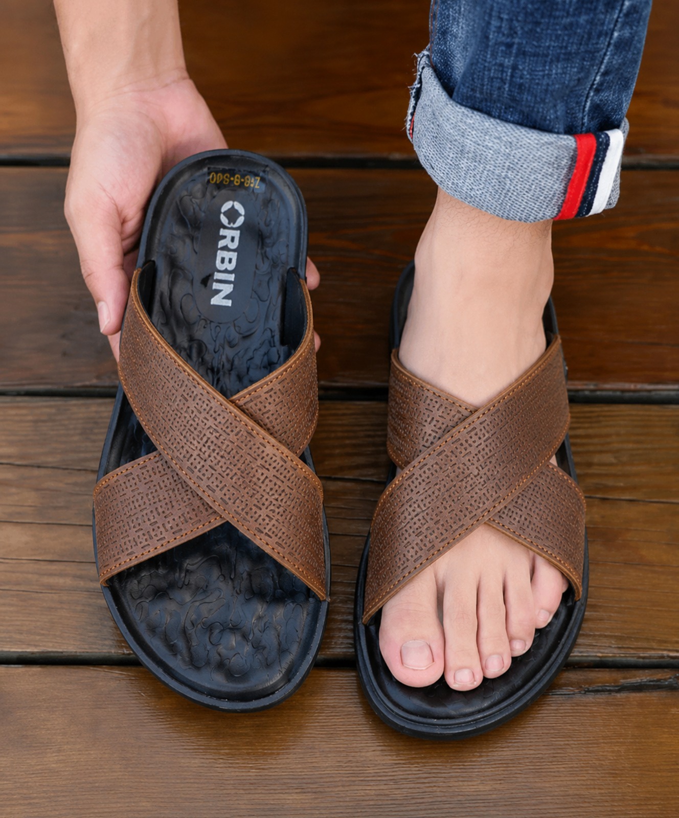 Premium Original Leather sandal Brown
