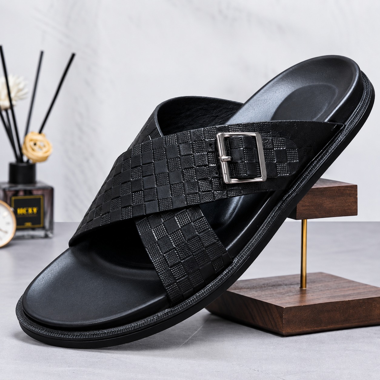 Premium Genuine Leather Sandal CODE: SM102B - Image 2