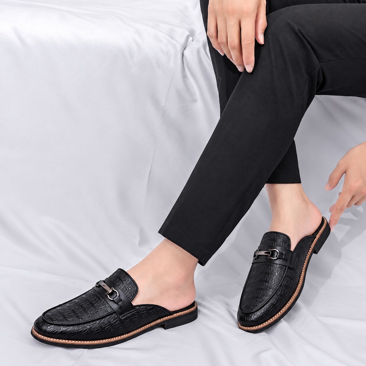 Premium Genuine Leather Half Loafer CODE: HM61B - Image 4
